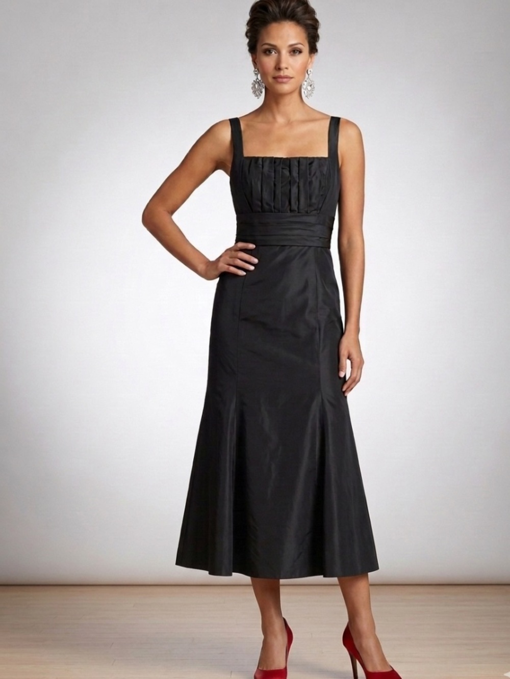 Cartise Black Ruffled Maxi Dress with Tie Back